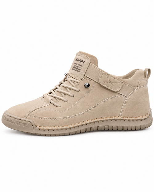 Sneakers Lina comode con suola ammortizzante, colore Beige, vista laterale